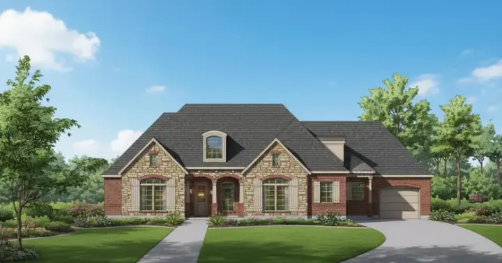 Traditional house plans 19-1815 - front exterior, 2,915 sq ft, 4 bed, 3 bath house plans | Monster House Plans