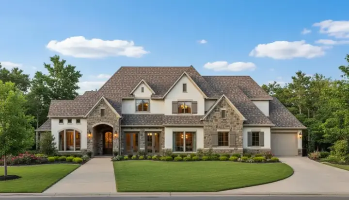French Country house plans 19-1818 - front exterior, 5,095 sq ft, 5 bed, 4 bath house plans | Monster House Plans