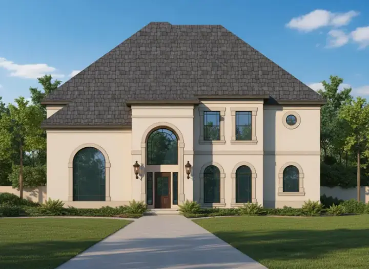 Traditional house plans 19-1821 - front exterior, 4,196 sq ft, 4 bed, 3 bath house plans | Monster House Plans