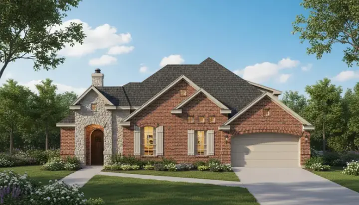 Traditional house plans 19-1823 - front exterior, 2,584 sq ft, 4 bed, 3 bath house plans | Monster House Plans