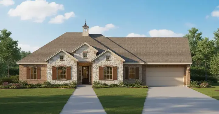 French Country house plans 19-1826 - front exterior, 2,410 sq ft, 4 bed, 2 bath house plans | Monster House Plans