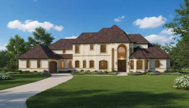 Traditional house plans 19-1828 - front exterior, 3,854 sq ft, 4 bed, 3 bath house plans | Monster House Plans