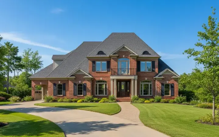 French Country house plans 19-1830 - front exterior, 4,065 sq ft, 4 bed, 3 bath house plans | Monster House Plans