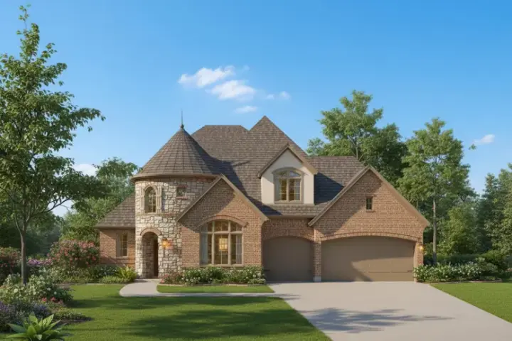French Country house plans 19-1838 - front exterior, 3,477 sq ft, 3 bed, 3 bath house plans | Monster House Plans