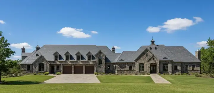 Ranch house plans 19-1849 - front exterior, 4,547 sq ft, 5 bed, 5 bath house plans | Monster House Plans