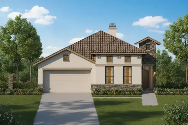 Mediterranean house plans 19-1894 - front exterior, 2,115 sq ft, 3 bed, 2 bath house plans | Monster House Plans