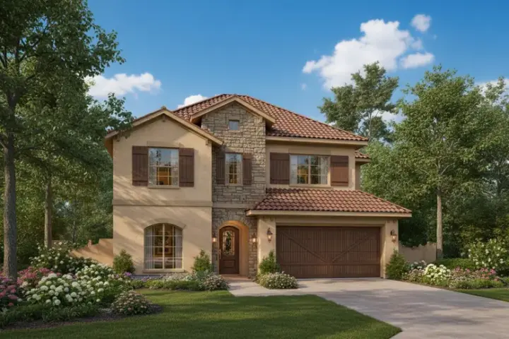 Tuscan house plans 19-1900 - front exterior, 2,966 sq ft, 4 bed, 2 bath house plans | Monster House Plans