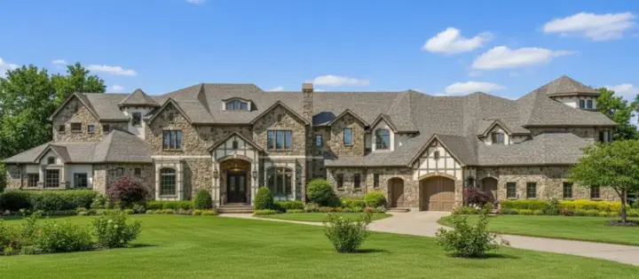 Tuscan house plans 19-217 - front exterior, 11,182 sq ft, 5 bed, 5 bath house plans | Monster House Plans
