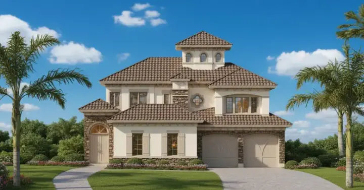 Mediterranean house plans 19-224 - front exterior, 3,823 sq ft, 3 bed, 3 bath house plans | Monster House Plans
