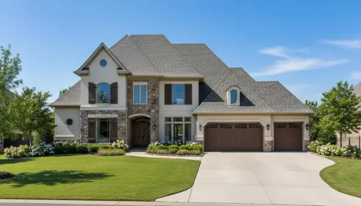 French Country house plans 19-235 - front exterior, 3,970 sq ft, 5 bed, 4 bath house plans | Monster House Plans
