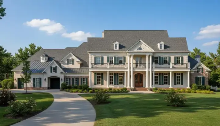 Southern Colonial house plans 19-239 - front exterior, 8,903 sq ft, 5 bed, 5 bath house plans | Monster House Plans