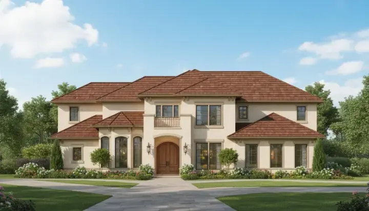 Mediterranean house plans 19-246 - front exterior, 4,398 sq ft, 5 bed, 3 bath house plans | Monster House Plans