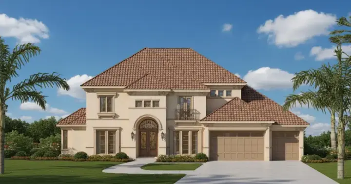 Mediterranean house plans 19-253 - front exterior, 4,172 sq ft, 5 bed, 4 bath house plans | Monster House Plans