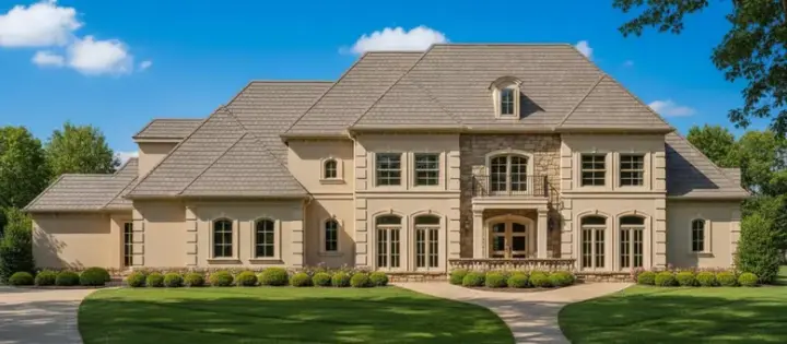 European house plans 19-268 - front exterior, 5,829 sq ft, 4 bed, 5 bath house plans | Monster House Plans