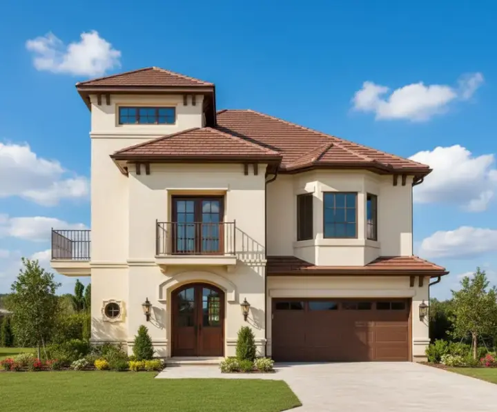 European house plans 19-273 - front exterior, 3,962 sq ft, 3 bed, 4 bath house plans | Monster House Plans