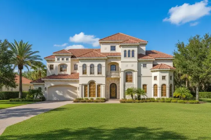 Mediterranean house plans 19-289 - front exterior, 4,557 sq ft, 4 bed, 4 bath house plans | Monster House Plans