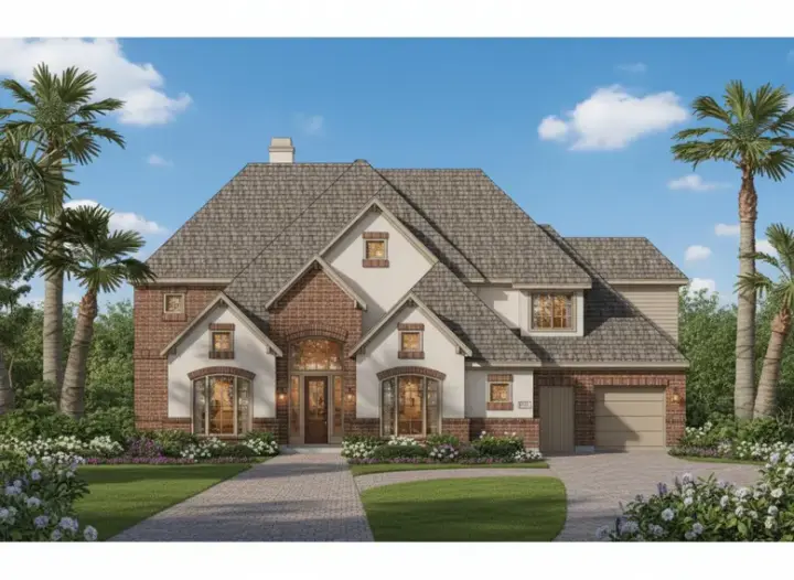 Traditional house plans 19-297 - front exterior, 4,474 sq ft, 6 bed, 4 bath house plans | Monster House Plans