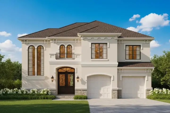 Mediterranean house plans 19-304 - front exterior, 3,611 sq ft, 4 bed, 3 bath house plans | Monster House Plans
