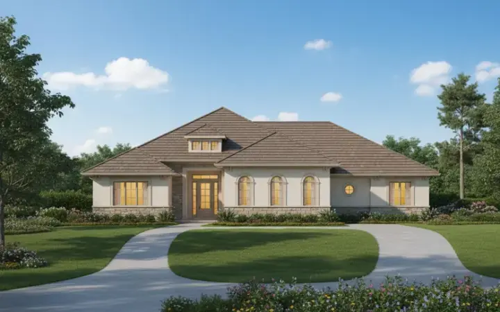 Traditional house plans 19-313 - front exterior, 3,285 sq ft, 4 bed, 2 bath house plans | Monster House Plans