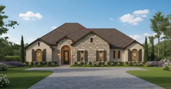 French Country house plans 19-314 - front exterior, 3,285 sq ft, 4 bed, 2 bath house plans | Monster House Plans