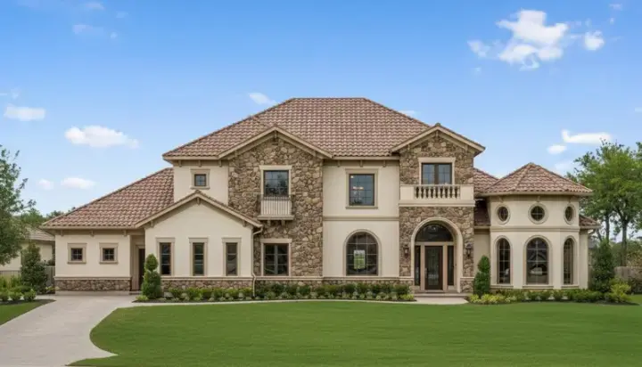 Tuscan house plans 19-325 - front exterior, 4,505 sq ft, 5 bed, 3 bath house plans | Monster House Plans