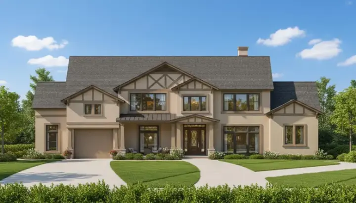 Craftsman house plans 19-328 - front exterior, 4,432 sq ft, 4 bed, 3 bath house plans | Monster House Plans