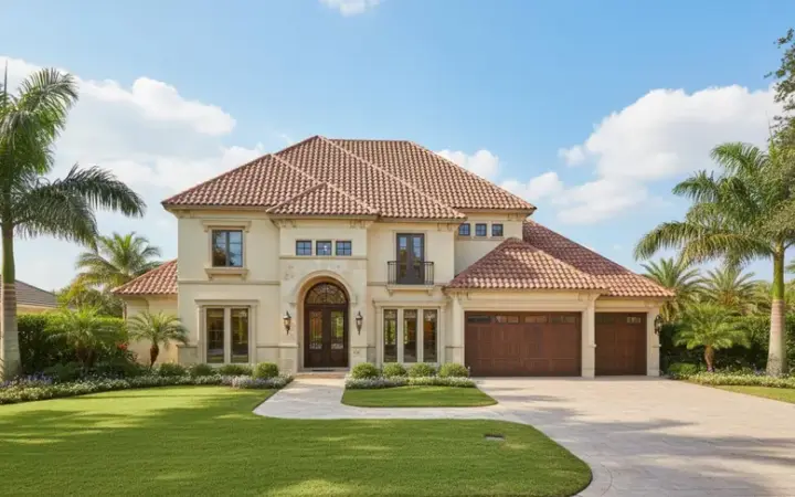 Mediterranean house plans 19-330 - front exterior, 4,172 sq ft, 5 bed, 4 bath house plans | Monster House Plans