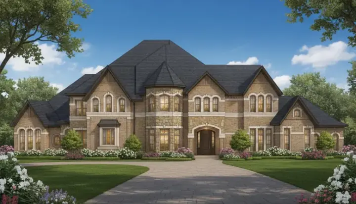 Traditional house plans 19-341 - front exterior, 4,170 sq ft, 4 bed, 4 bath house plans | Monster House Plans