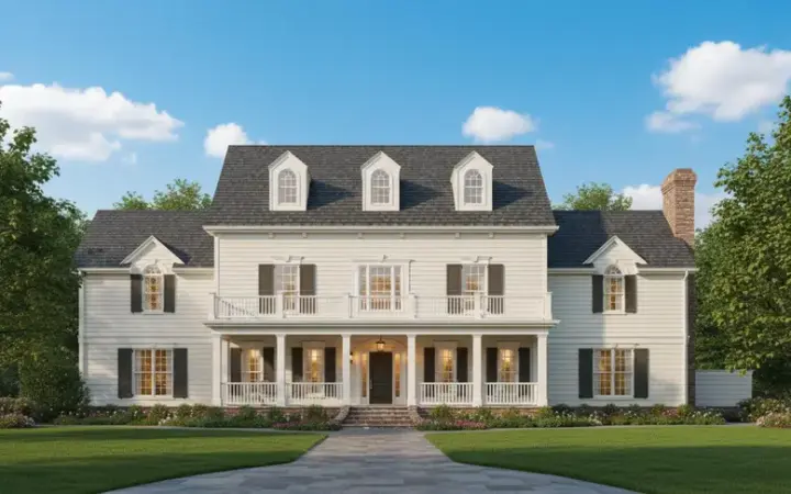 Country house plans 19-343 - front exterior, 6,775 sq ft, 6 bed, 4 bath house plans | Monster House Plans