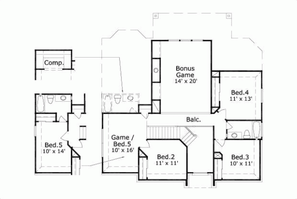 Upper/Second Floor Plan: 19-355