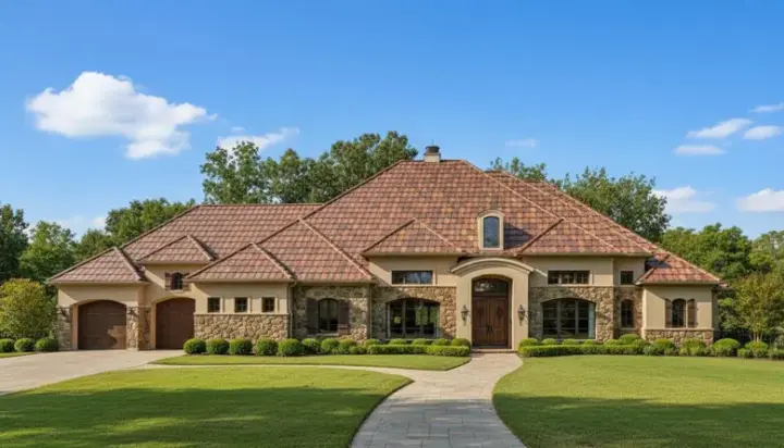 French Country house plans 19-360 - front exterior, 3,818 sq ft, 4 bed, 3 bath house plans | Monster House Plans