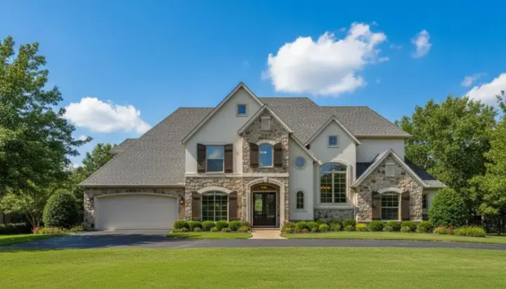 French Country house plans 19-370 - front exterior, 4,454 sq ft, 4 bed, 3 bath house plans | Monster House Plans