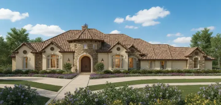 Traditional house plans 19-374 - front exterior, 3,591 sq ft, 4 bed, 2 bath house plans | Monster House Plans