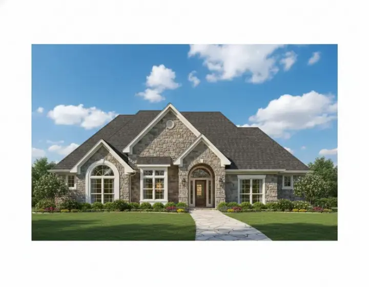 Traditional house plans 19-376 - front exterior, 3,084 sq ft, 4 bed, 3 bath house plans | Monster House Plans