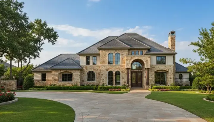 Mediterranean house plans 19-379 - front exterior, 3,699 sq ft, 4 bed, 3 bath house plans | Monster House Plans
