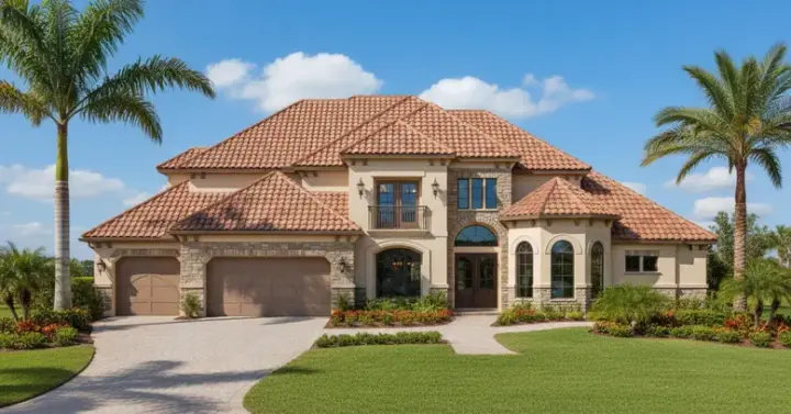 Traditional house plans 19-382 - front exterior, 4,370 sq ft, 5 bed, 3 bath house plans | Monster House Plans