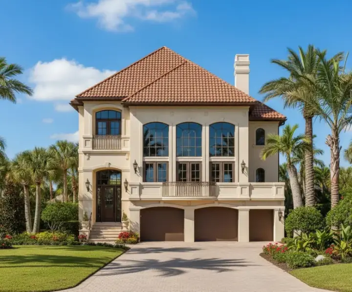 Coastal house plans 19-383 - front exterior, 3,047 sq ft, 3 bed, 3 bath house plans | Monster House Plans