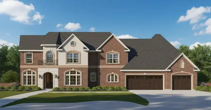 Traditional house plans 19-384 - front exterior, 3,734 sq ft, 4 bed, 3 bath house plans | Monster House Plans