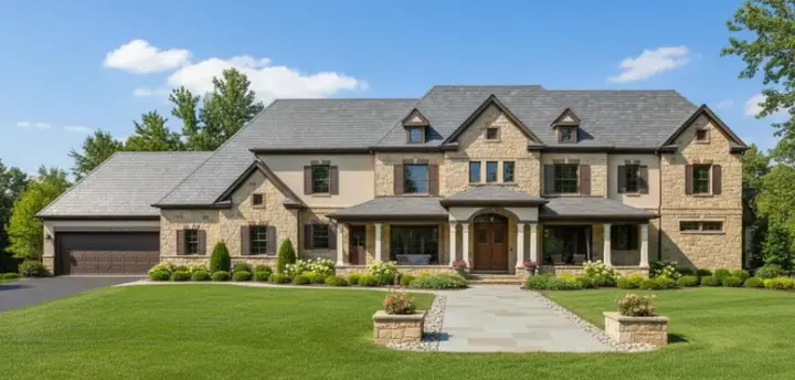 Country house plans 19-391 - front exterior, 4,546 sq ft, 4 bed, 4 bath house plans | Monster House Plans