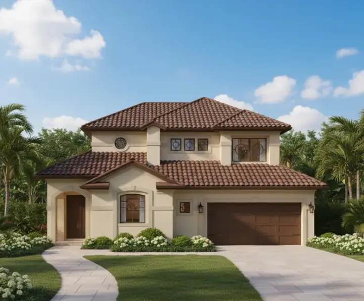 Mediterranean house plans 19-396 - front exterior, 2,287 sq ft, 3 bed, 2 bath house plans | Monster House Plans
