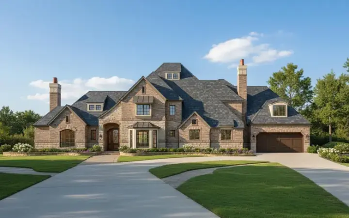 Traditional house plans 19-400 - front exterior, 5,504 sq ft, 4 bed, 5 bath house plans | Monster House Plans