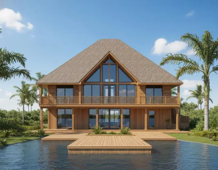 Coastal house plans 19-403 - front exterior, 1,844 sq ft, 2 bed, 2 bath house plans | Monster House Plans