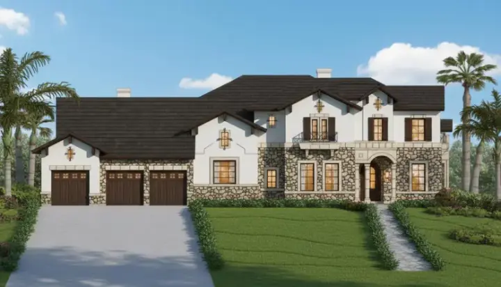 Craftsman house plans 19-411 - front exterior, 4,138 sq ft, 4 bed, 3 bath house plans | Monster House Plans