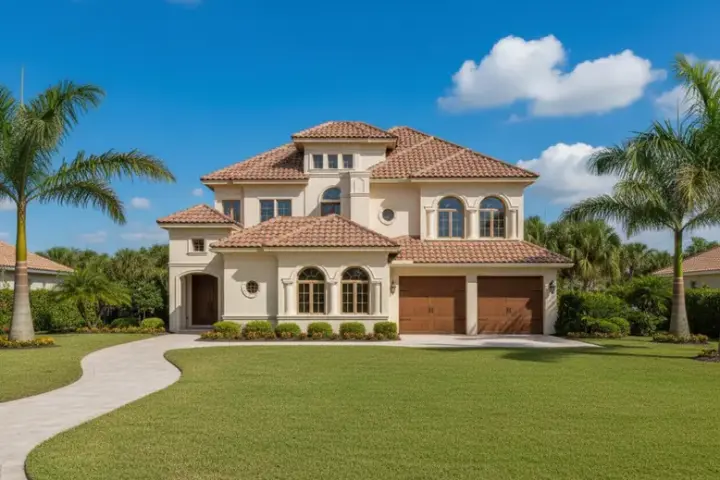 Mediterranean house plans 19-419 - front exterior, 3,913 sq ft, 4 bed, 4 bath house plans | Monster House Plans