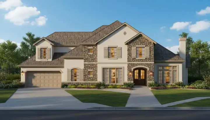Traditional house plans 19-420 - front exterior, 3,884 sq ft, 4 bed, 4 bath house plans | Monster House Plans