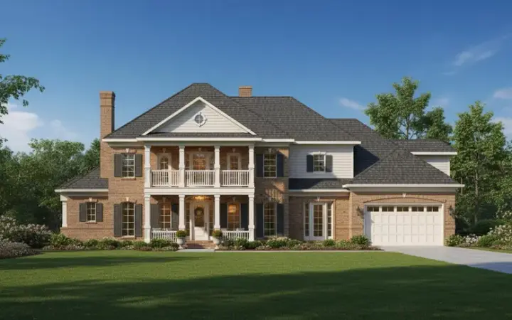 Georgian house plans 19-431 - front exterior, 4,448 sq ft, 4 bed, 4 bath house plans | Monster House Plans