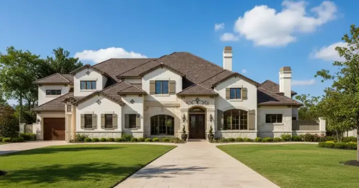 Mediterranean house plans 19-444 - front exterior, 6,342 sq ft, 4 bed, 4 bath house plans | Monster House Plans