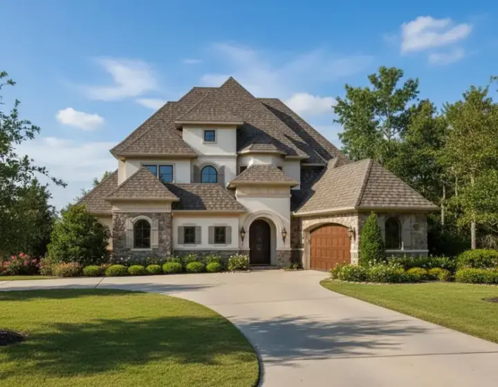 French Country house plans 19-457 - front exterior, 4,183 sq ft, 4 bed, 4 bath house plans | Monster House Plans