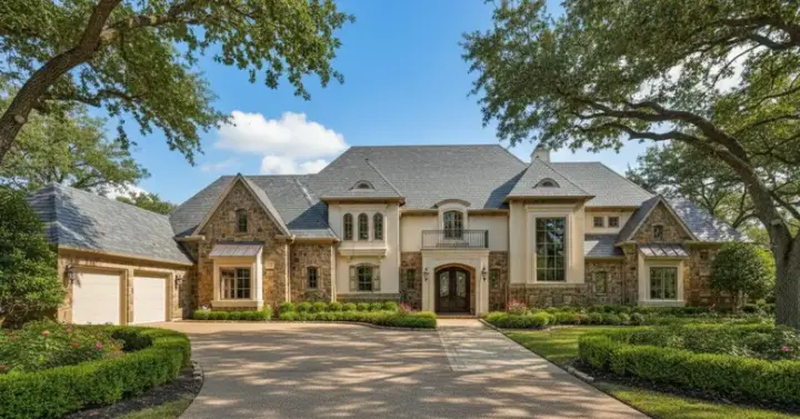 French Country house plans 19-459 - front exterior, 5,860 sq ft, 4 bed, 4 bath house plans | Monster House Plans