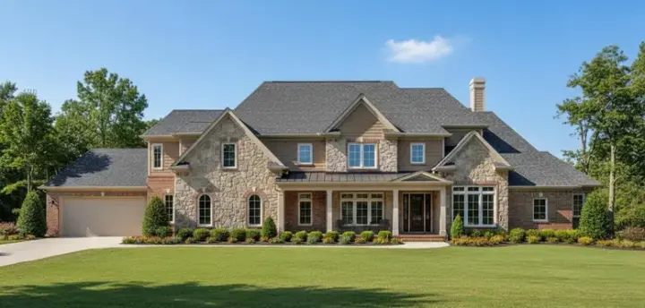 Country house plans 19-461 - front exterior, 5,389 sq ft, 4 bed, 4 bath house plans | Monster House Plans